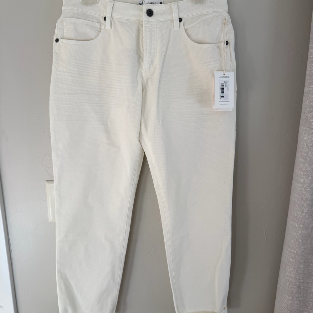 Carve Designs Women's Cream High-Rise Jeans